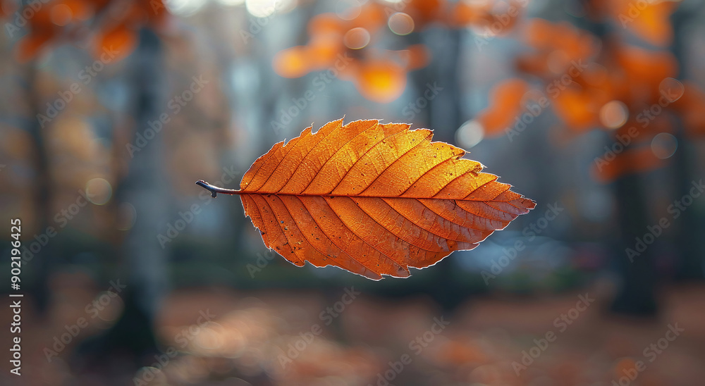 Floating Autumn Leaf Close-Up Floating Autumn Leaf Close-Up