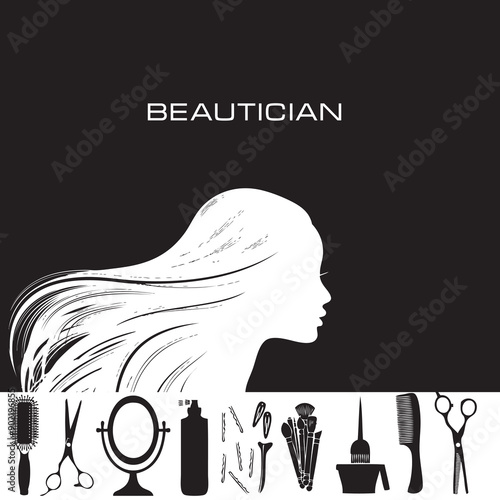 Vector illustration of Beautician