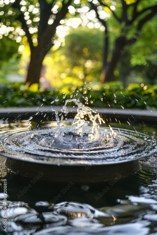 Sunlit Waterfall in Lush Park