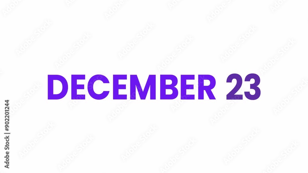 23rd December calendar icon animation. Alpha matte with transparent background 4K resolution. 23rd December calendar icon animation. Alpha matte with transparent background 4K resolution.