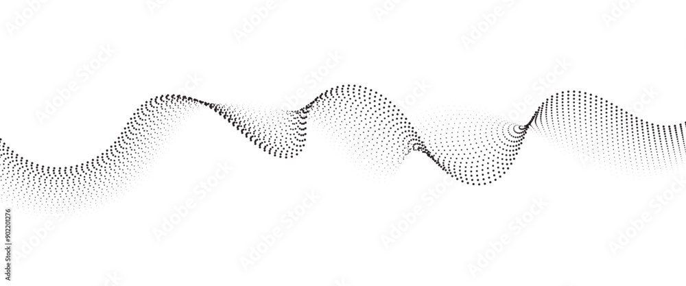 Flowing Dot Wave halftone gradient pattern on transparent background Flowing Dot Wave halftone gradient pattern on transparent background