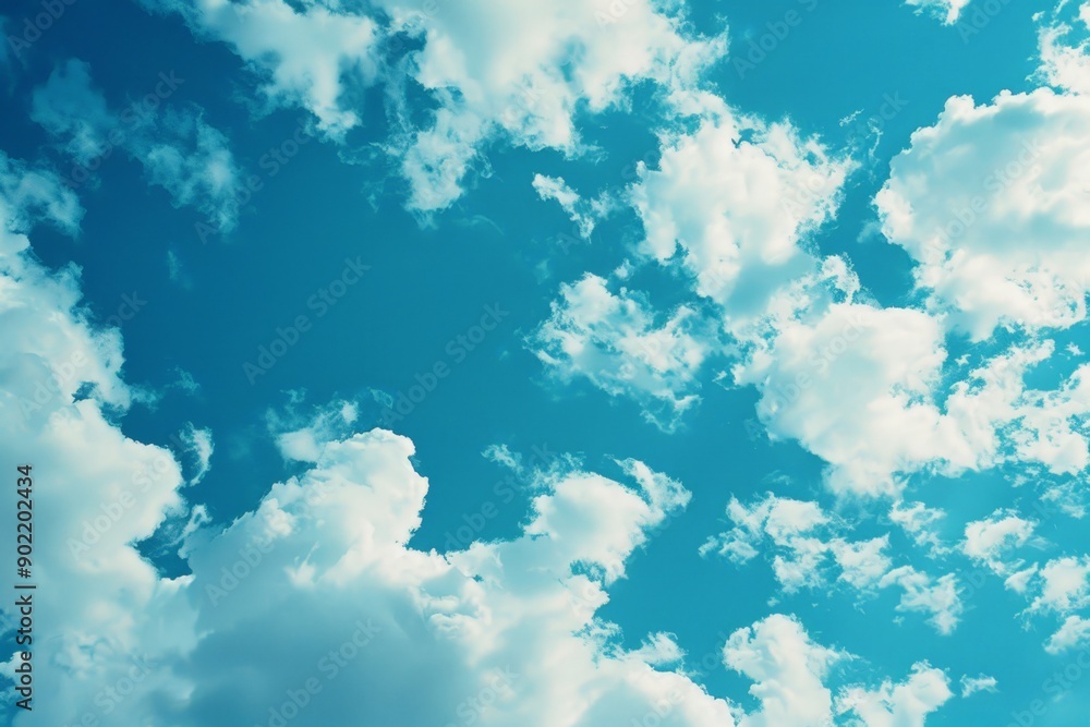 Serene Sky with Fluffy White Clouds Serene Sky with Fluffy White Clouds