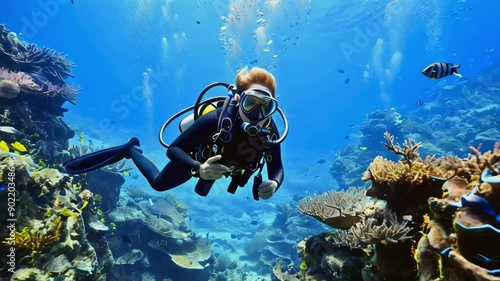 Wallpaper Mural someone is diving at the bottom of the sea Torontodigital.ca