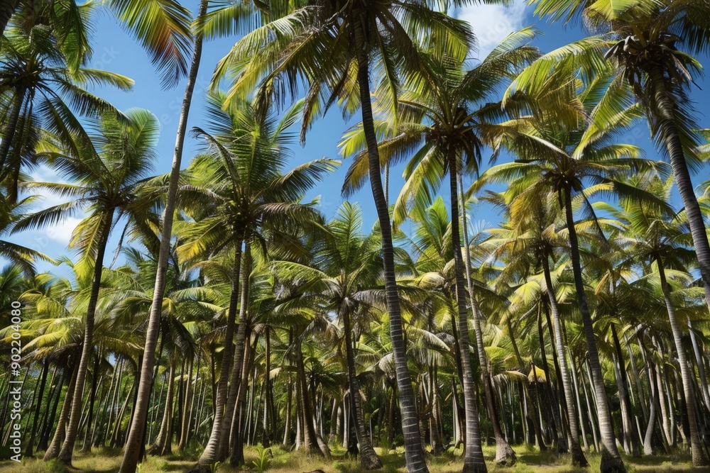 custom made wallpaper toronto digitalVibrant Tropical Palm Forest Under Clear Sky