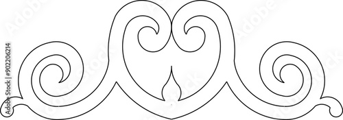 Sketch vector illustration silhouette design drawing detail decoration ornament symbol logo old classic vintage ethnic traditional europe 