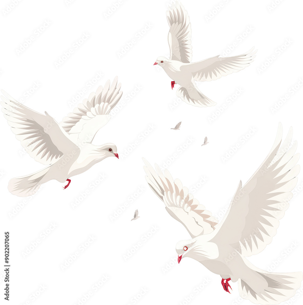 Obraz premium White doves in flight