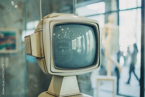 Vintage Television in Modern Display photo