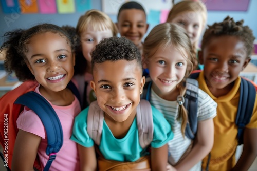 Happy Children Smiling for a School Photo