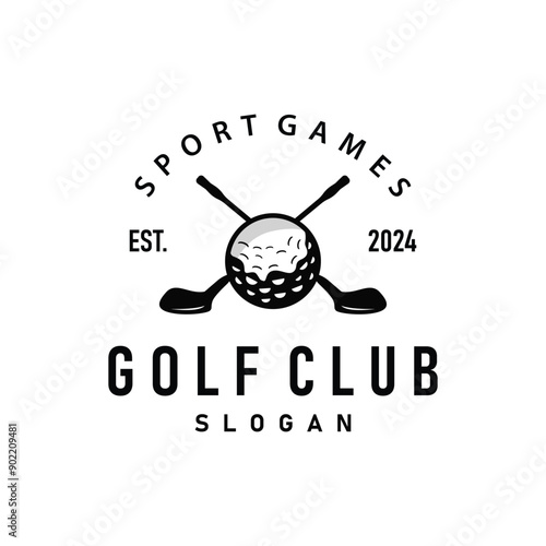 Golf logo illustration design golfer tournament golf game team club sport template symbol