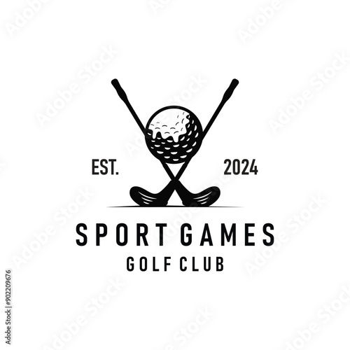 Golf logo illustration design golfer tournament golf game team club sport template symbol