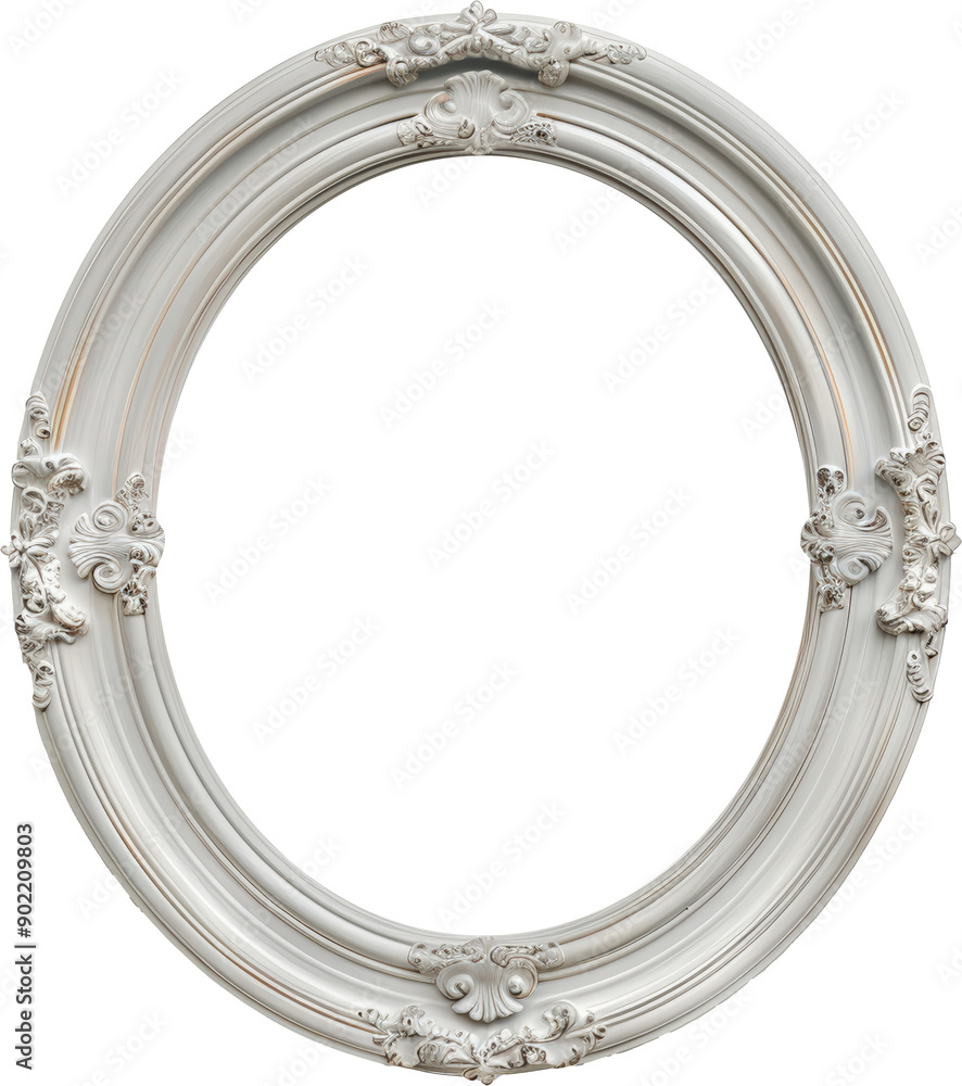 Obraz premium White ornate frame