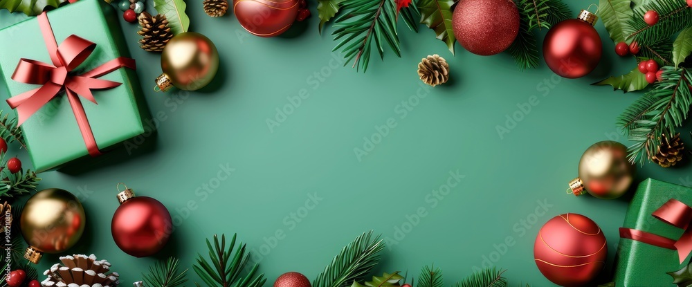 Merry Christmas And Happy New Year Background With Realistic Festive Gift Boxes, Celebrating Holiday Cheer Merry Christmas And Happy New Year Background With Realistic Festive Gift Boxes, Celebrating Holiday Cheer