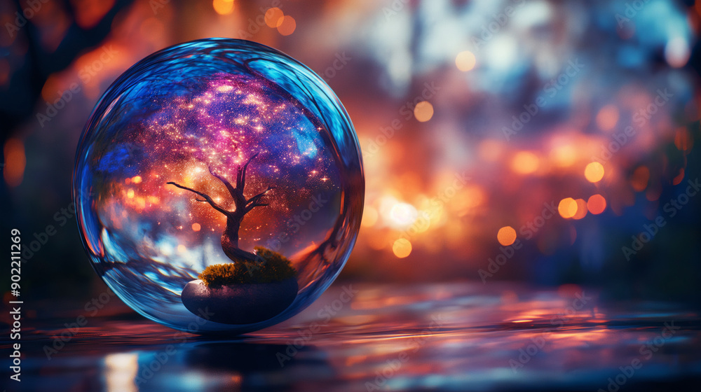 translucent glass  bonsai garden