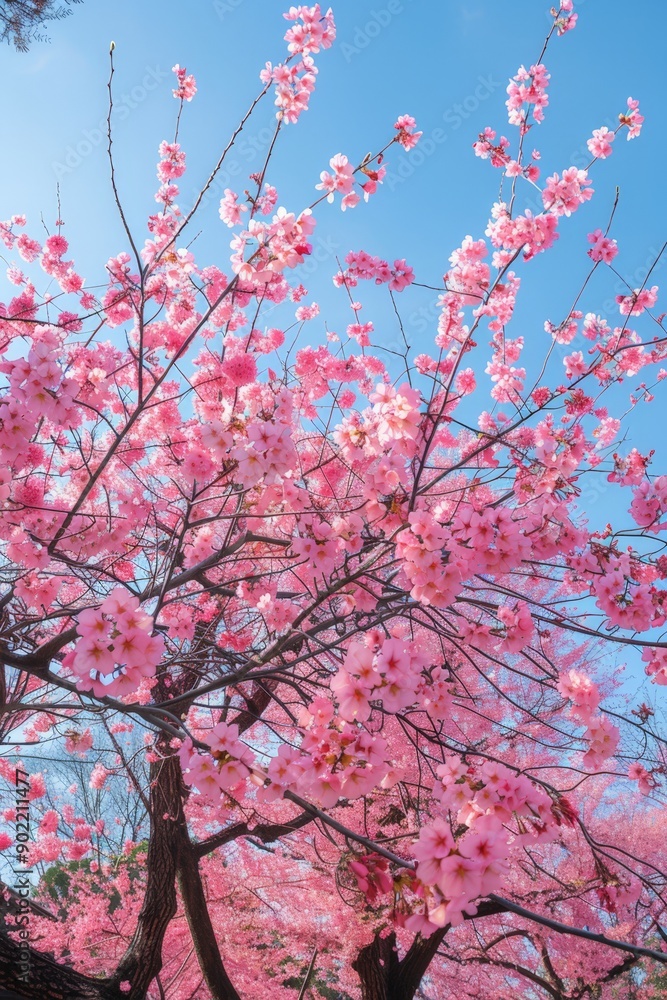 Pink Blossom Tree on a Clear Day Pink Blossom Tree on a Clear Day