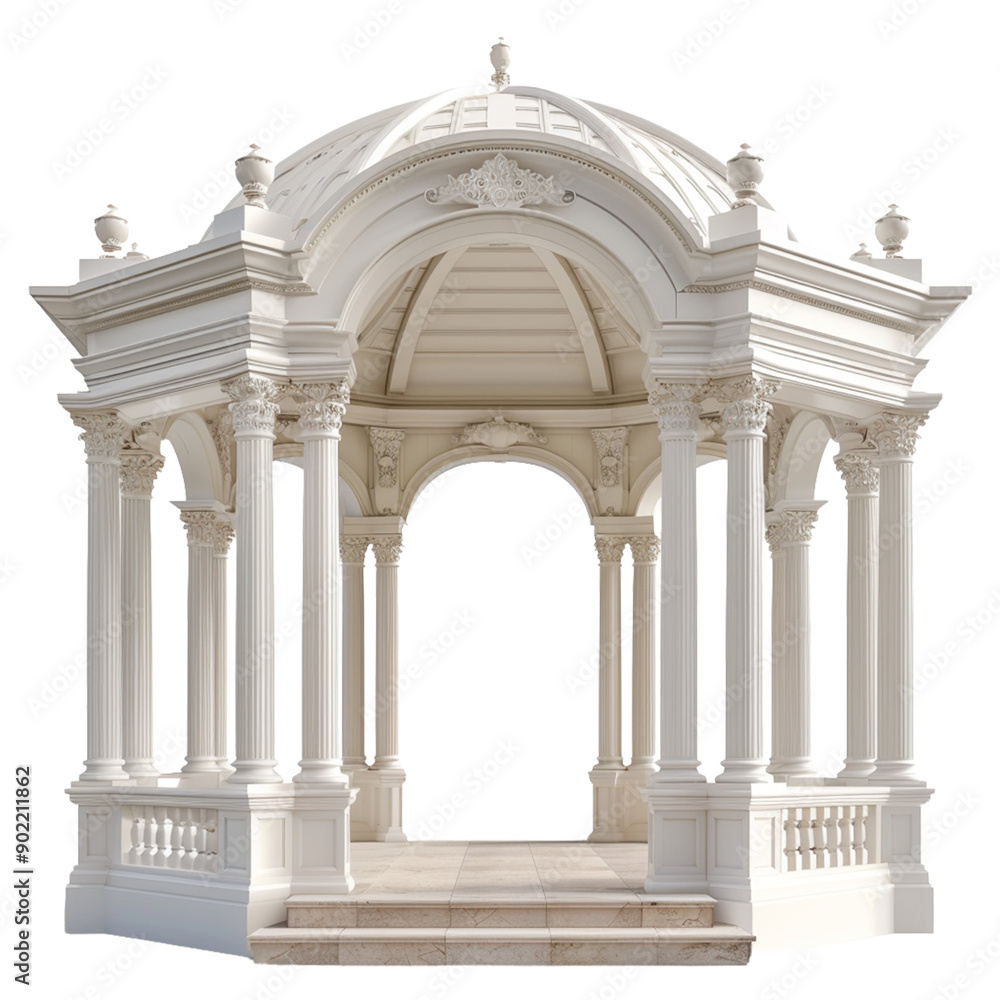 colonnade of the cathedral 3d rendering isolated on white background colonnade of the cathedral 3d rendering isolated on white background