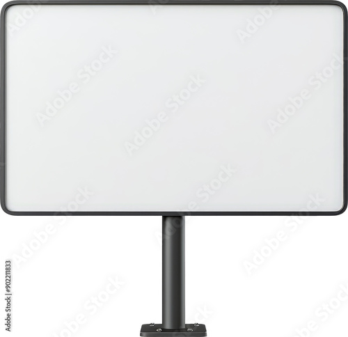 Blank billboard sign isolated on white. Mockup for advertising.