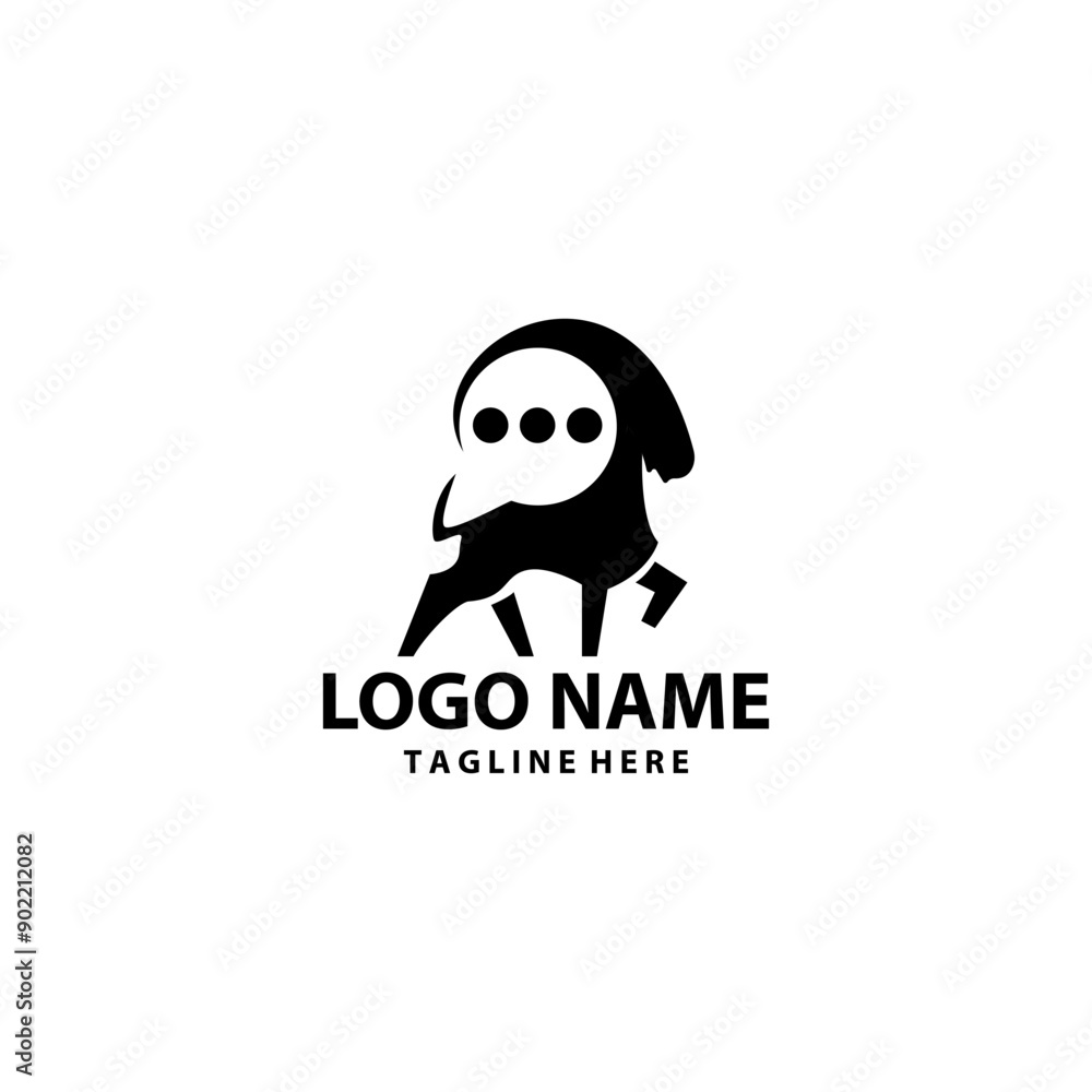 chat goat logo design vector chat goat logo design vector