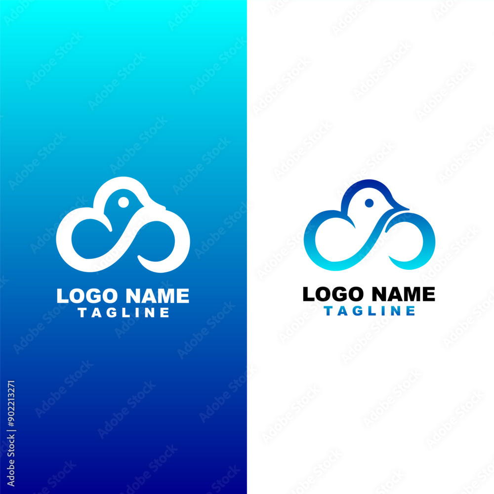 Fototapeta premium cloud bird logo design vector