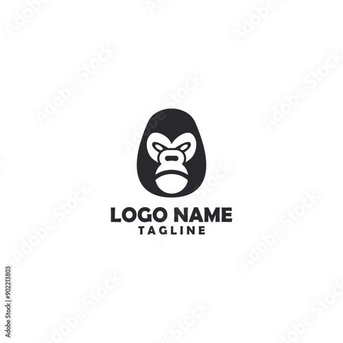 Dumbbell Gorilla logo design vector © Ibnu