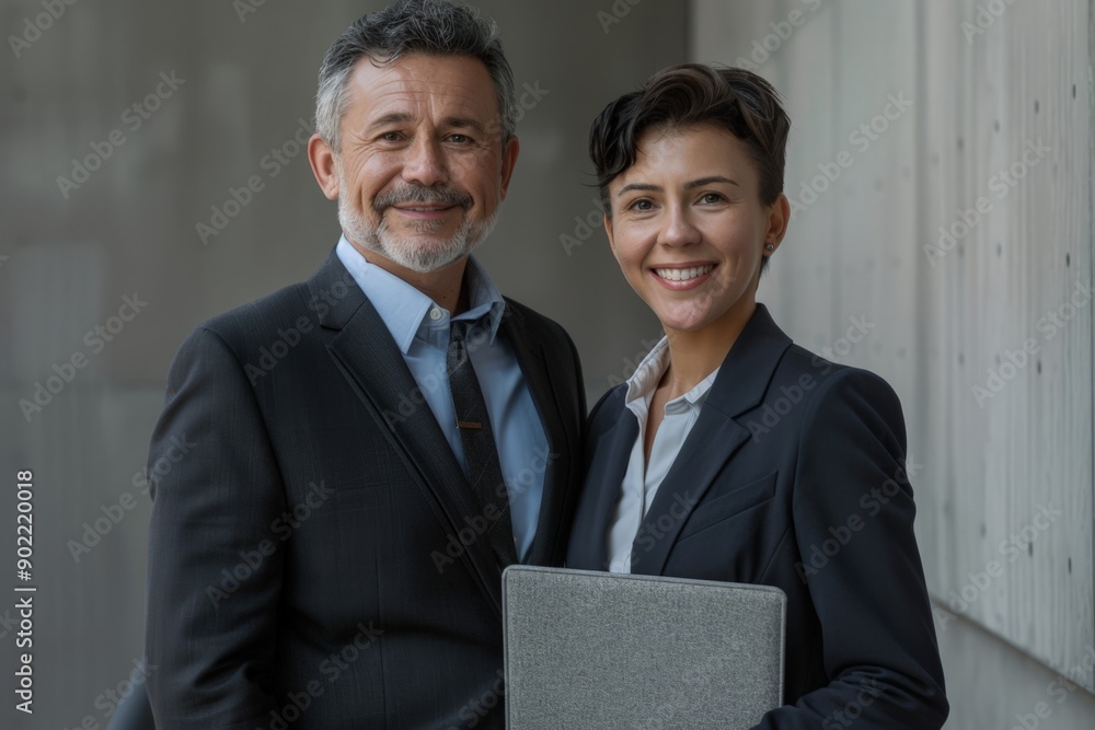 Business Professionals Posing with Smiles and Tablet Business Professionals Posing with Smiles and Tablet