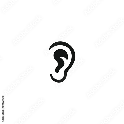 Ear icon vector. EPS 10 editable vector