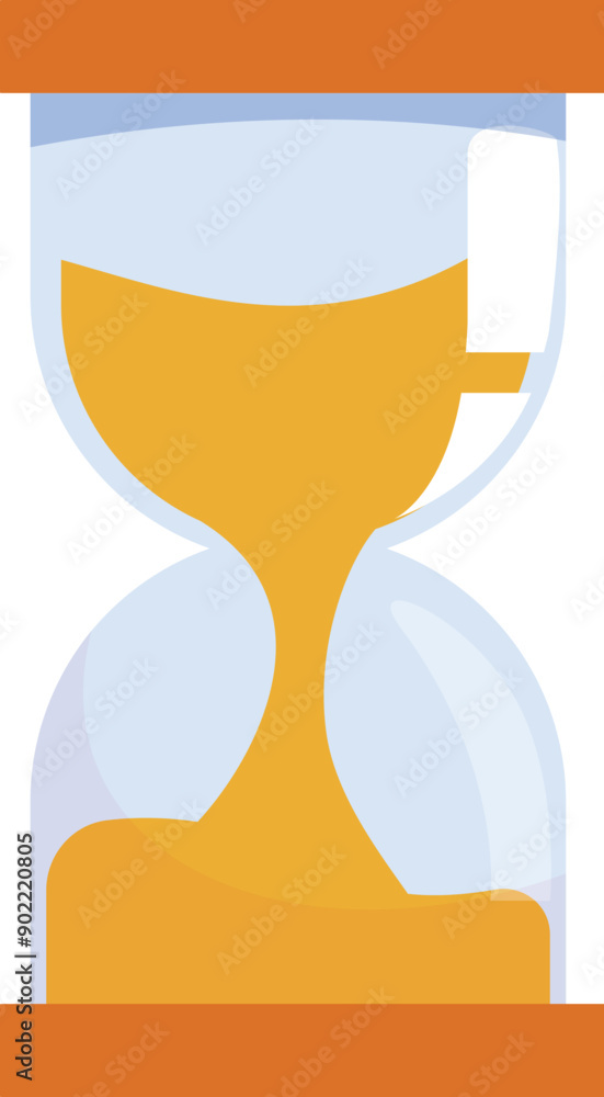 Hourglass with sand flowing through, symbolizing the passage of time