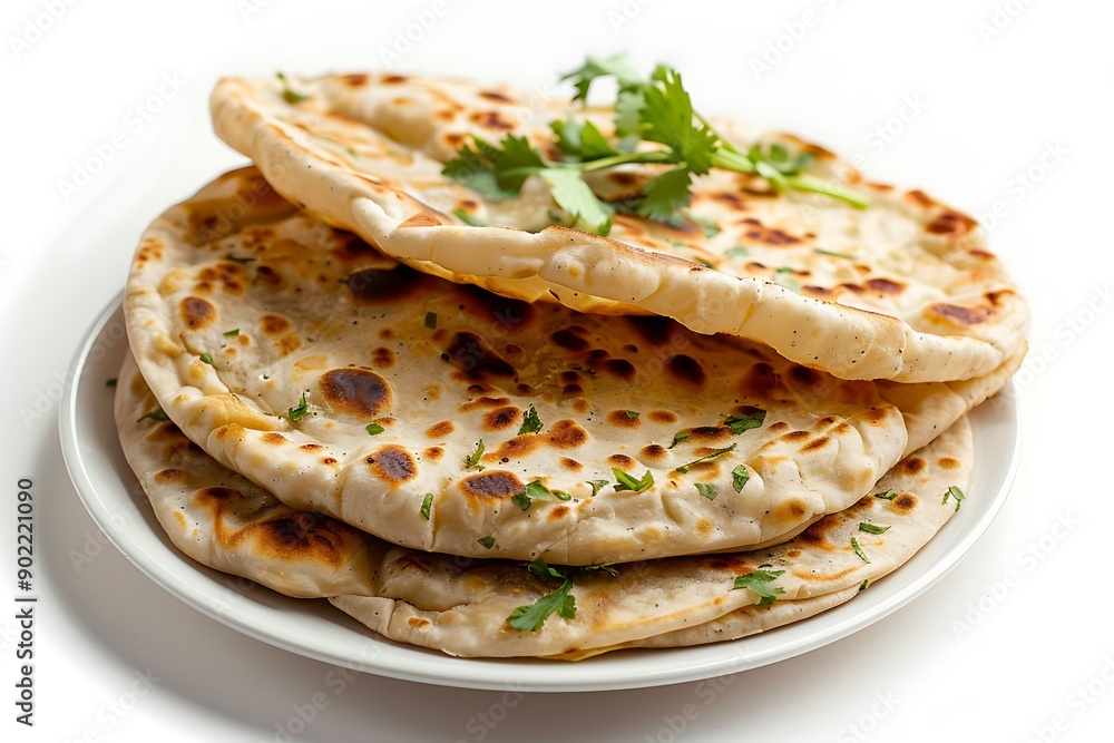 Plate of tasty Paratha with on white background. Plate of tasty Paratha with on white background.