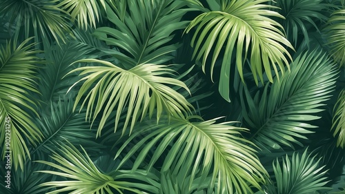 Wallpaper Mural green palm fronds abstract background copy space backdrop art Torontodigital.ca