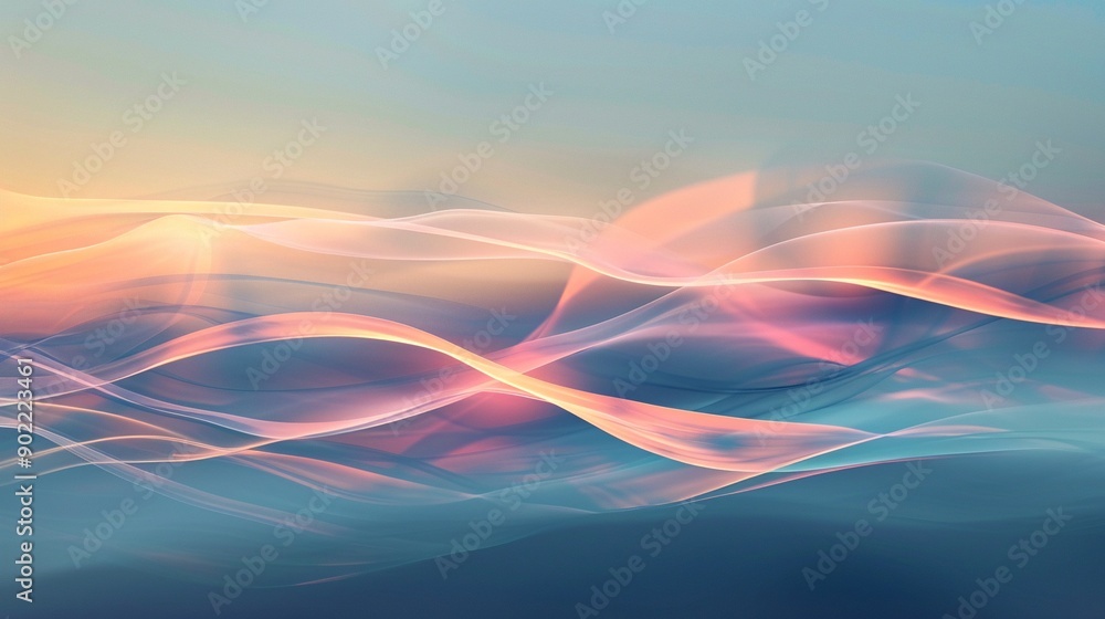 Obraz premium Gentle facial toners, soft zigzag alignment, over a backdrop of dawns first light