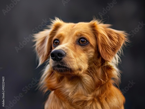 Dog isolated on abstract background