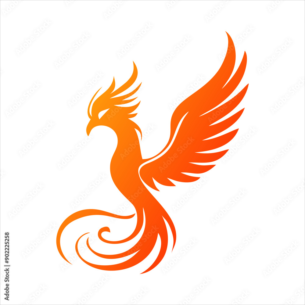 Obraz premium Phoenix Logo flying bird design vector
