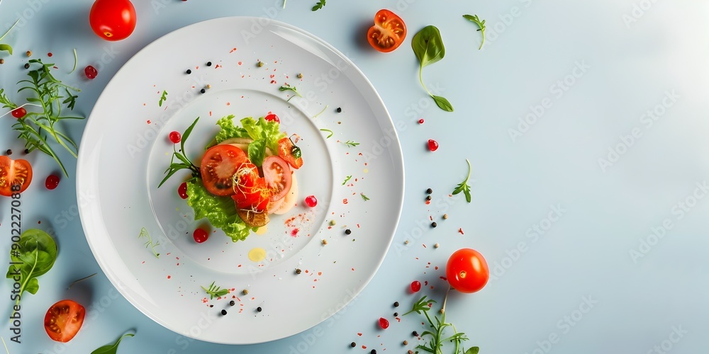 Exquisite Gourmet Dish with Vibrant Flavors and Clean Backdrop for Elegant Culinary Presentation Exquisite Gourmet Dish with Vibrant Flavors and Clean Backdrop for Elegant Culinary Presentation