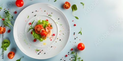 Exquisite Gourmet Dish with Vibrant Flavors and Clean Backdrop for Elegant Culinary Presentation