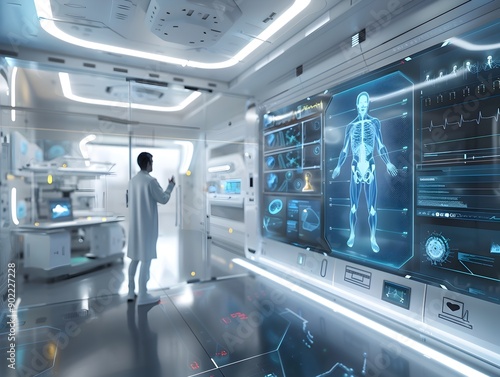 Wallpaper Mural Futuristic Augmented Reality Medical Training Platform with Interactive 3D Anatomy Models Torontodigital.ca