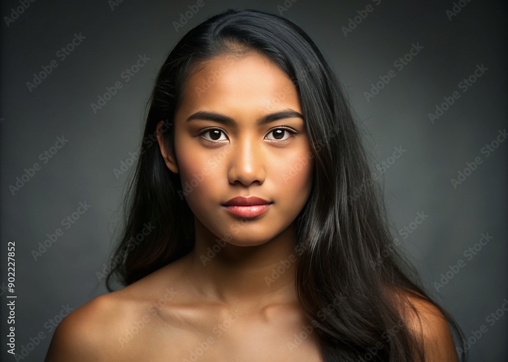 Head and shoulders portrait of beautiful young Pacific islander woman Head and shoulders portrait of beautiful young Pacific islander woman