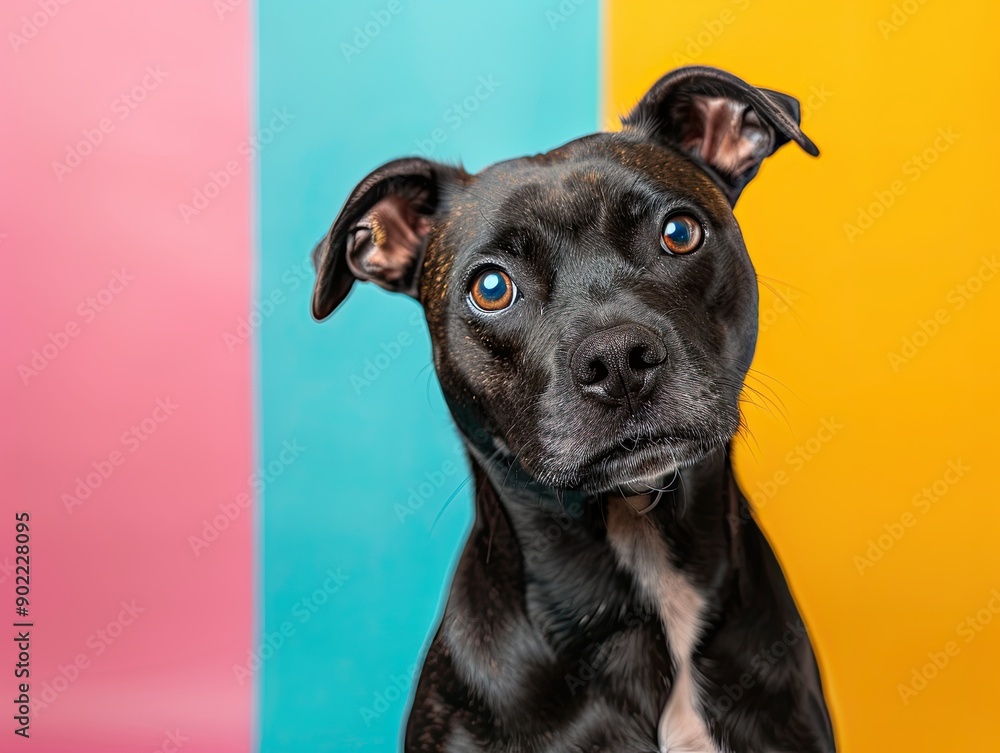 Dog isolated on colorful background Dog isolated on colorful background