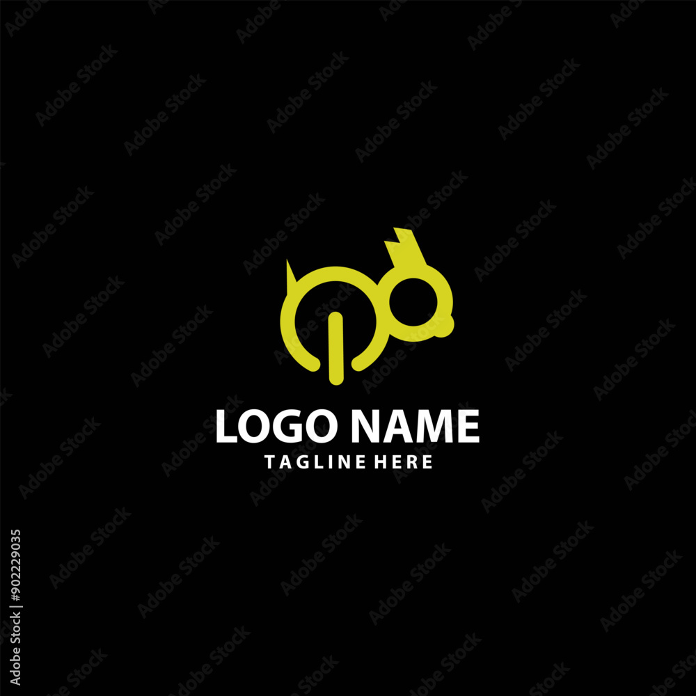 minimal rabbit button logo design vector minimal rabbit button logo design vector