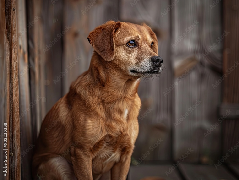 Dog isolated on wooden background Dog isolated on wooden background