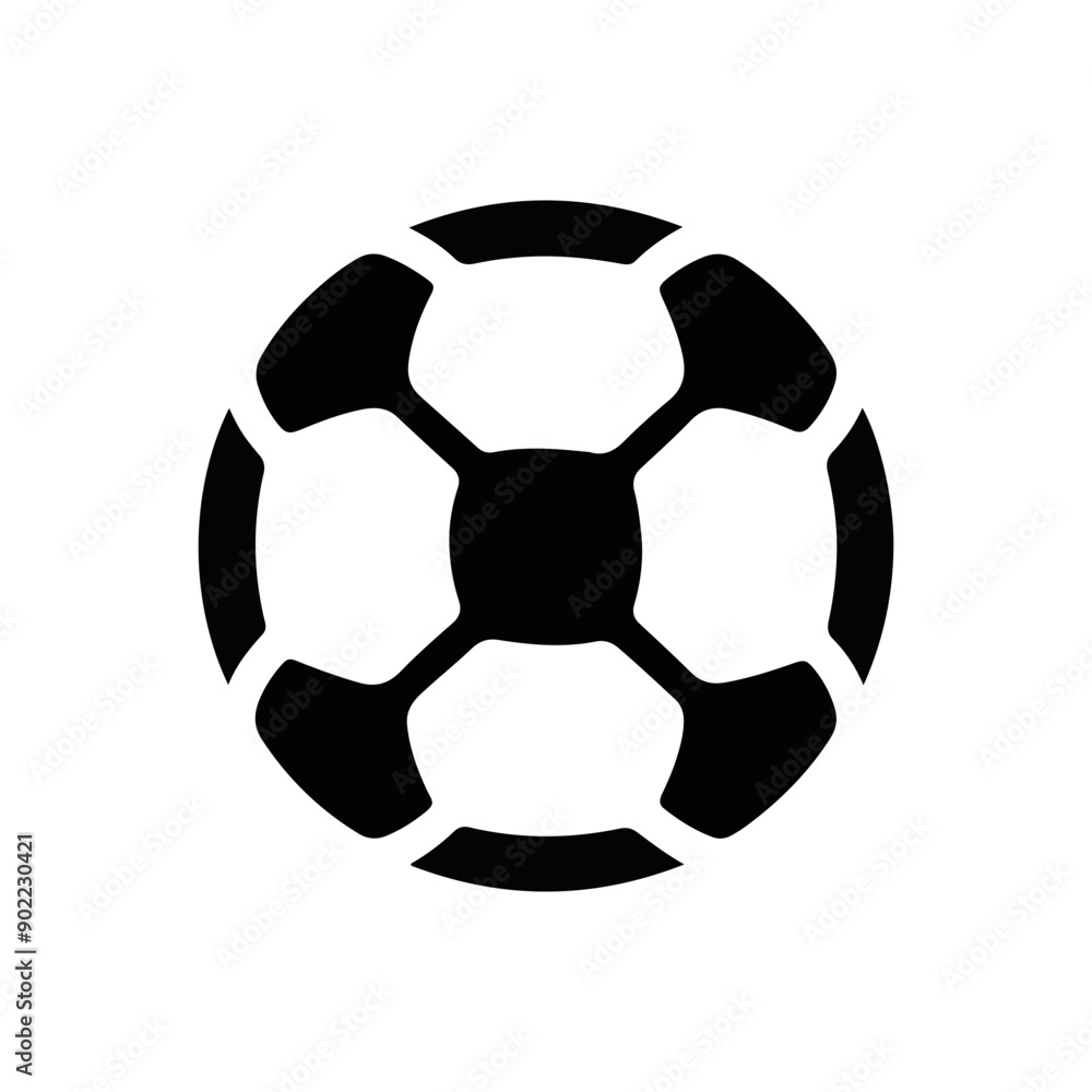 Obraz premium Modern Football Soccer Ball Silhouette Logo