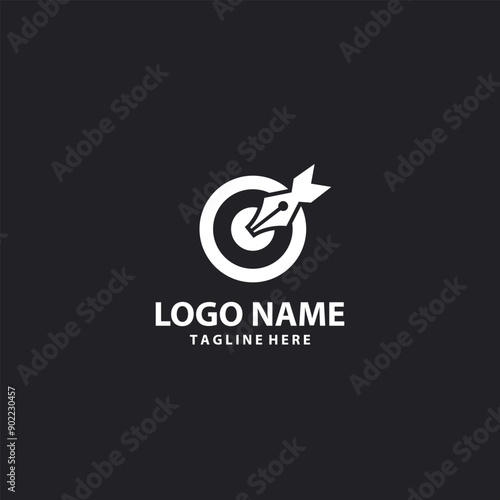 pen target logo design vector
