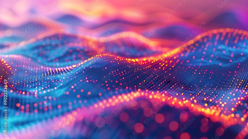 Attractive Big data visualization, The musical stream of sounds, Abstract background Attractive Big data visualization, The musical stream of sounds, Abstract background