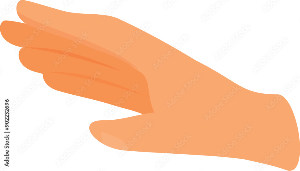 Open hand with all fingers extended, making a gesture of showing the number five Open hand with all fingers extended, making a gesture of showing the number five