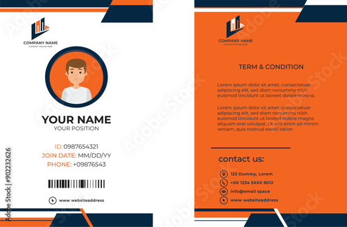 Id card design template business identity card design employee Front and back