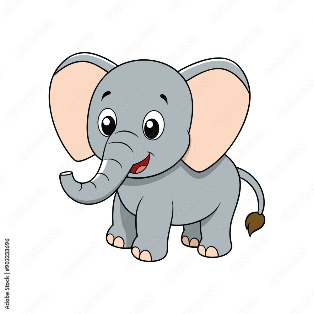 Obraz premium Cute Elephant Vector. Animal Nature Icon Concept Isolated Premium Vector.