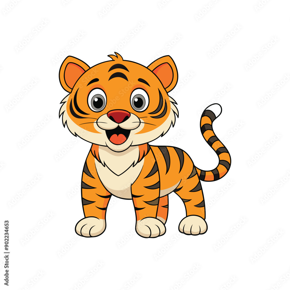 Cute Tiger Vector. Animal Nature Icon Concept Isolated Premium Vector. Cute Tiger Vector. Animal Nature Icon Concept Isolated Premium Vector.