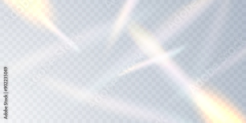 Multicolored light effect and zigzag ribbons falling from above on streamer, tinsel vector