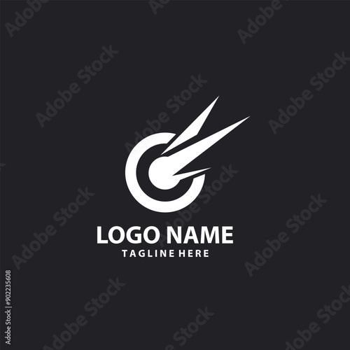target comet logo design vector