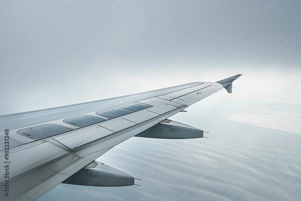Airplane Wing Soaring Above the Clouds Airplane Wing Soaring Above the Clouds