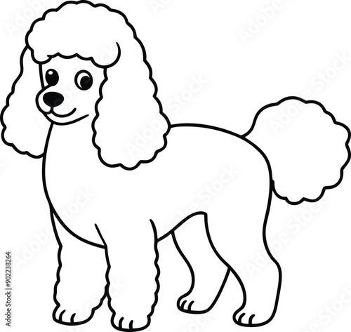 Poodle Dog  vector style,Clipart , Illustration with white background