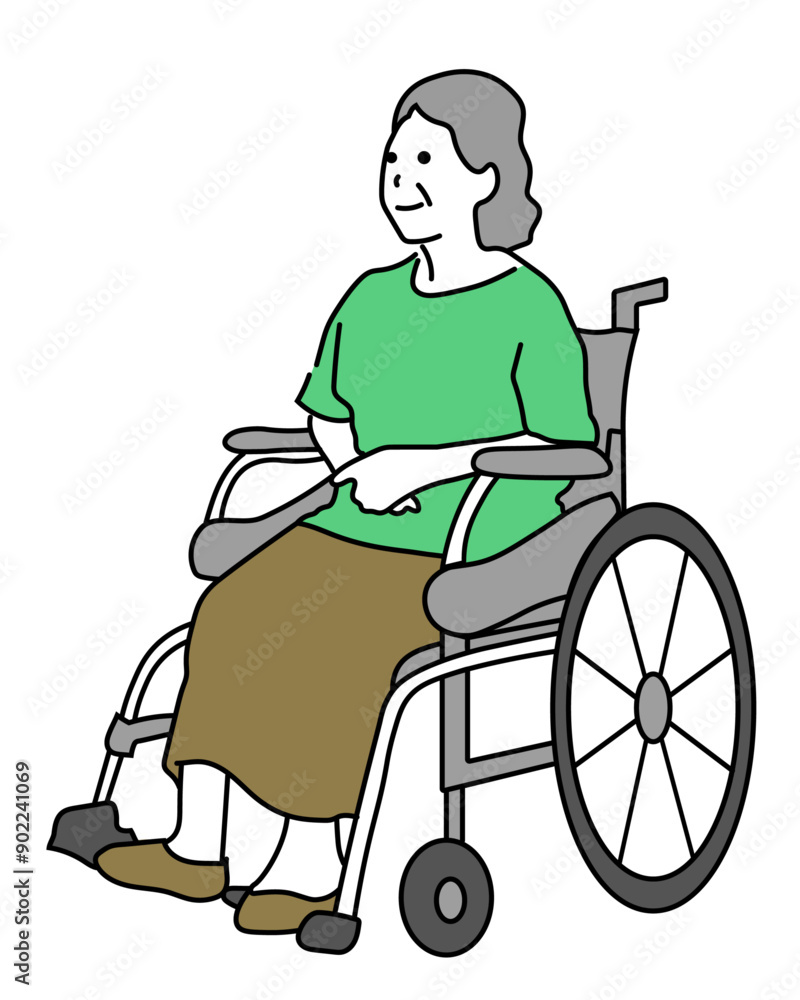 車いすに座った高齢な女性